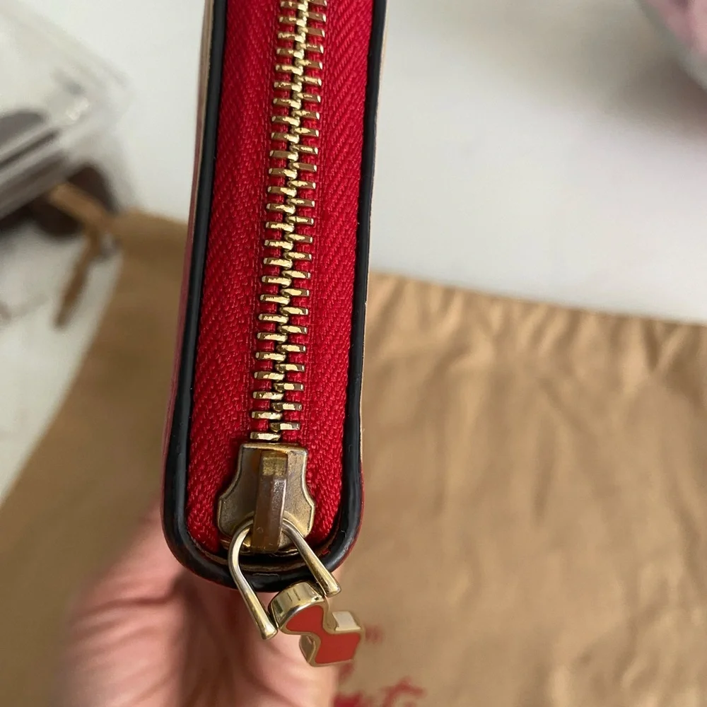 Christian Louboutin Red and Tan Artistic Wallet - Picture 4 of 16